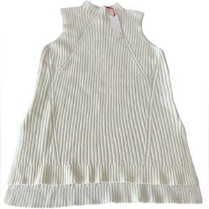 ELLE Womens Sleeveless Mock Neck Sweater, NWT, Size-S, 
Color-Cream